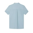 thumbnail image 3 of Bienzoe Boys Button Up Shirt: Short Sleeve Kids Dress Collared Shirts Two Pockets Aqua 7, 3 of 10