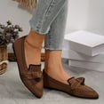 thumbnail image 6 of Ballet Flats for Women Soft Knit Slip on Shoes Fashion Pointy Toe Loafers for Daily Going Out Brown 8.5, 6 of 9