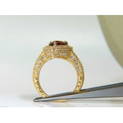 Natural 4.50ct Pink Tourmaline Diamond Ring Halo A+ Luster Vs Prime 14kt