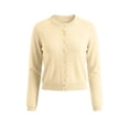 thumbnail image 3 of ClodeEU Women's Round Neck Button Front Knit Cardigan,Casual Long Sleeve Slim Fit Knit Outerwear ,Women's S-XXL, 3 of 7