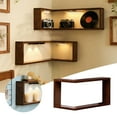 thumbnail image 2 of 1pc Floating Corner Shelves That Light up Your Space, Corner Floating Storage Shelves,Wooden Wall-Mounted Corner Shelf Display Rack, Space-Saving, 2 of 6