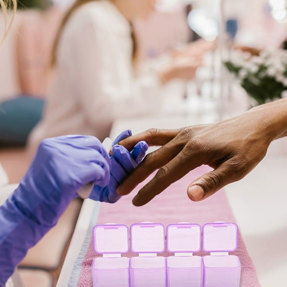 AURARMLET 4Pcs Nail Stones and Gems Organizer Plastic Container Compact for Small Crafts Storage Assorted