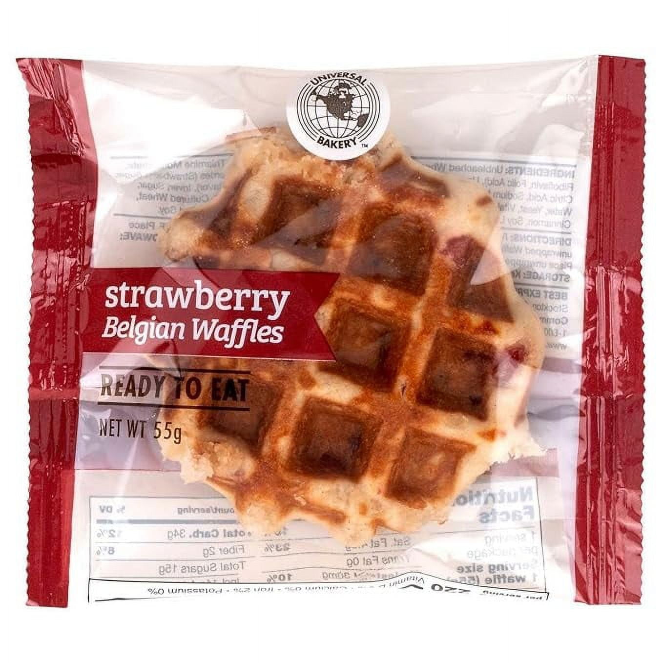 Universal Bakery Strawberry Belgian Waffles 12ct