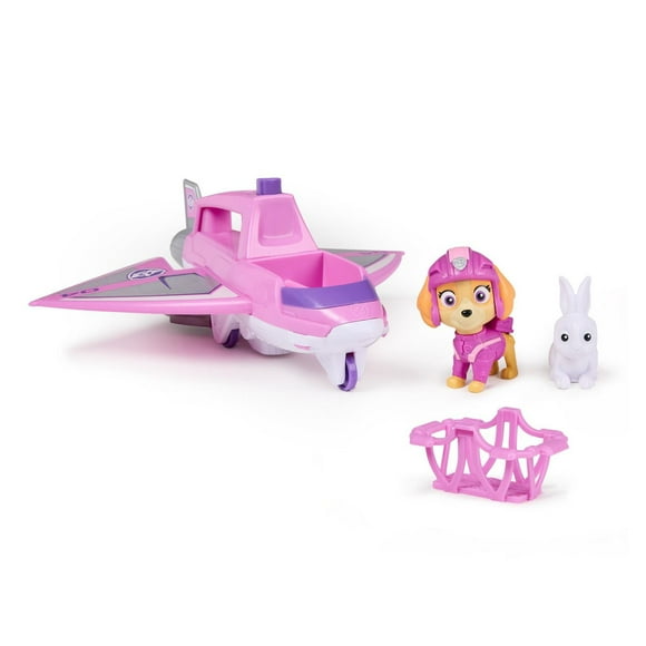 PAW Patrol: Air Rescue Skye Action Figure & Hero Claw Jet Plane with Retractable Claw, Rescue Basket & Bunny, Kids Toys for Boys & Girls Ages 3+