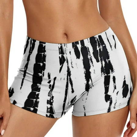 Wedfrse Swim Shorts Women High Waisted Bikini Bottoms Ethnic Printed Swimsuiting Shorts Loose Tight Belt Sports Yoga Shorts Women Shorts Boy Shorts Swimsuits Bathing Suit Bottoms White XL