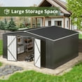 thumbnail image 5 of MUCHANT 12'x14' Outdoor Metal Storage Shed with Updated Frame Structure and Lockable Doors, Steel Garden Tool Sheds for Backyard, Patio, Lawn, Black, 5 of 6