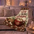 thumbnail image 6 of Cocoa Season Mug Text in Festive Winter Style for Cocoa Lovers, Marshmallow Candy Cane Scene, Warm Flannel Blanket for Living Room and Reading Nook, Christmas Gift, Cocoa Home Decor, 6 of 9