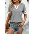 thumbnail image 6 of Eytino T Shirts for Women Color Block Tops Short Sleeve V Neck T Shirts Summer Casual Tees, 6 of 8