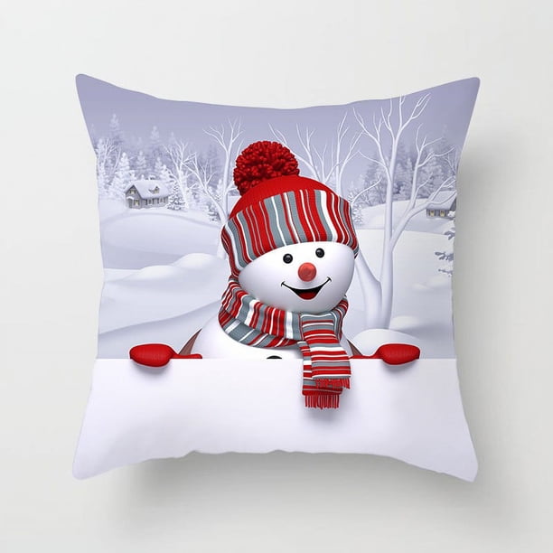 Xihbxyly Artículos por menos de $10 Fundas de almohada navideñas, fundas de cojín para sofá, decoración del hogar