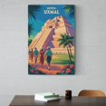 thumbnail image 6 of Retro Vintage Travel Poster Wall Print Uxmal Pyramid Merida Mexico Tropical Jungle Ancient Maya Art Canvas Poster, 6 of 8