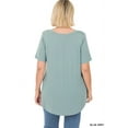 thumbnail image 3 of Zenana Women & Plus Luxe Rayon Short Sleeve V-Neck Hi-Low Hem Casual Tee-Shirt Top, 3 of 5