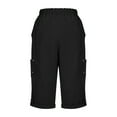 thumbnail image 3 of Mlzmgr Capri Pants for Women Cargo Drawstring Elastic Waist Pants with Pockets Jogging Hiking Capris, 3 of 5