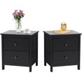 Kinbor Set of 2 Nightstand Bedside Table with 2 Drawers Modern