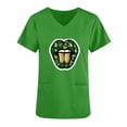 thumbnail image 4 of lcziwo St Patricks Day Scrubs for Women Funny Shamrock Print Tees Shirts Loose Fit Casual V Neck Scrub Tops Summer Vacation Outfits Green XL Daily Sales, 4 of 5
