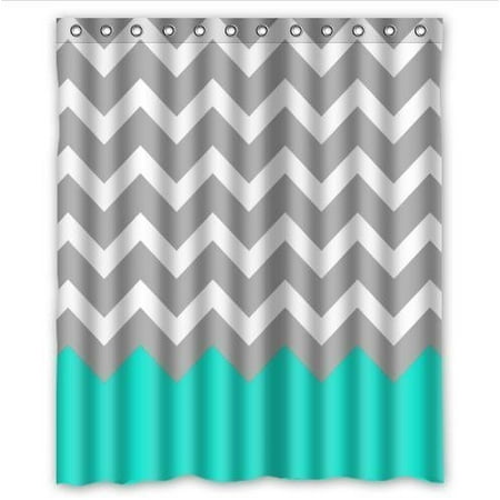 Grey Bathroom Shower Curtains HelloDecor Chevron Turquoise Grey Whitees Shower Curtain Polyester Fabric Bathroom Decorative Curtain Size 60x72 Inches ()