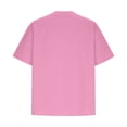 thumbnail image 6 of Women's Relaxed Fit V Neck Short Sleeve Solid Pullover Top Comfy Breathable Soft Casual Daily Wear Weekend Outfits | CSEONE,Pink XL, 6 of 7