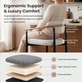 thumbnail image 4 of COLAMY ELEN Set of 6 Modern Counter Height Bar Stools with Arms and Back, 25.5" Upholstered Kitchen Island Chairs, Luxury Metal Frame Barstools for Home Bar Dining Room, Camel, 4 of 8