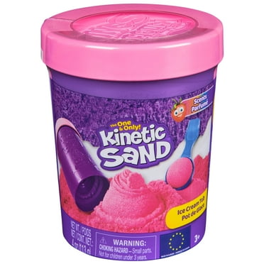 Kinetic Sand, Pink Ice Cream Tub with 4oz Strawberry Scented Play Sand & Scoop for Ages 3 