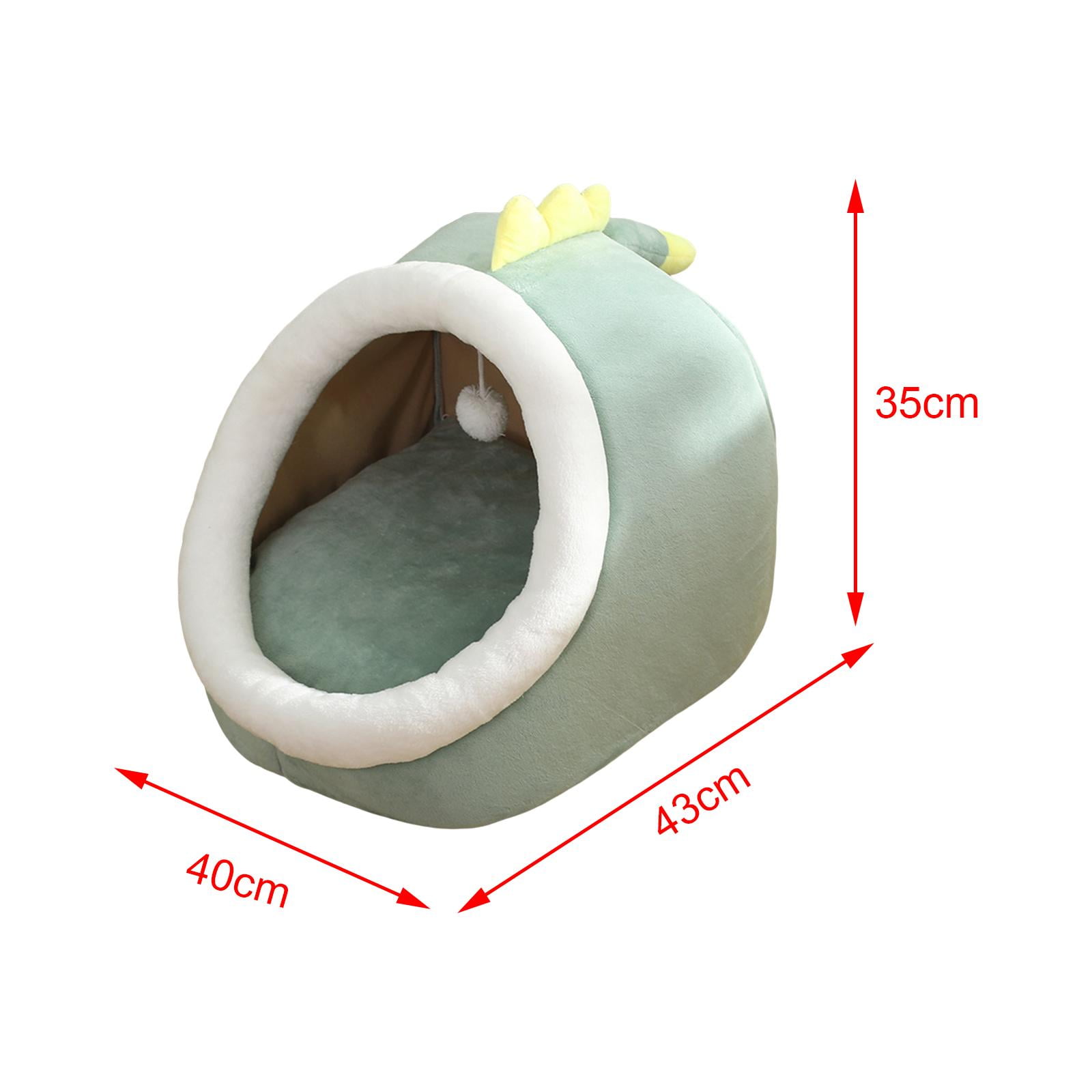 Bvdfgk Cave Bed Pet House Cushion Soft Anti Slip No Deformation Dog Furniture with Ball 43x40x35cm Green