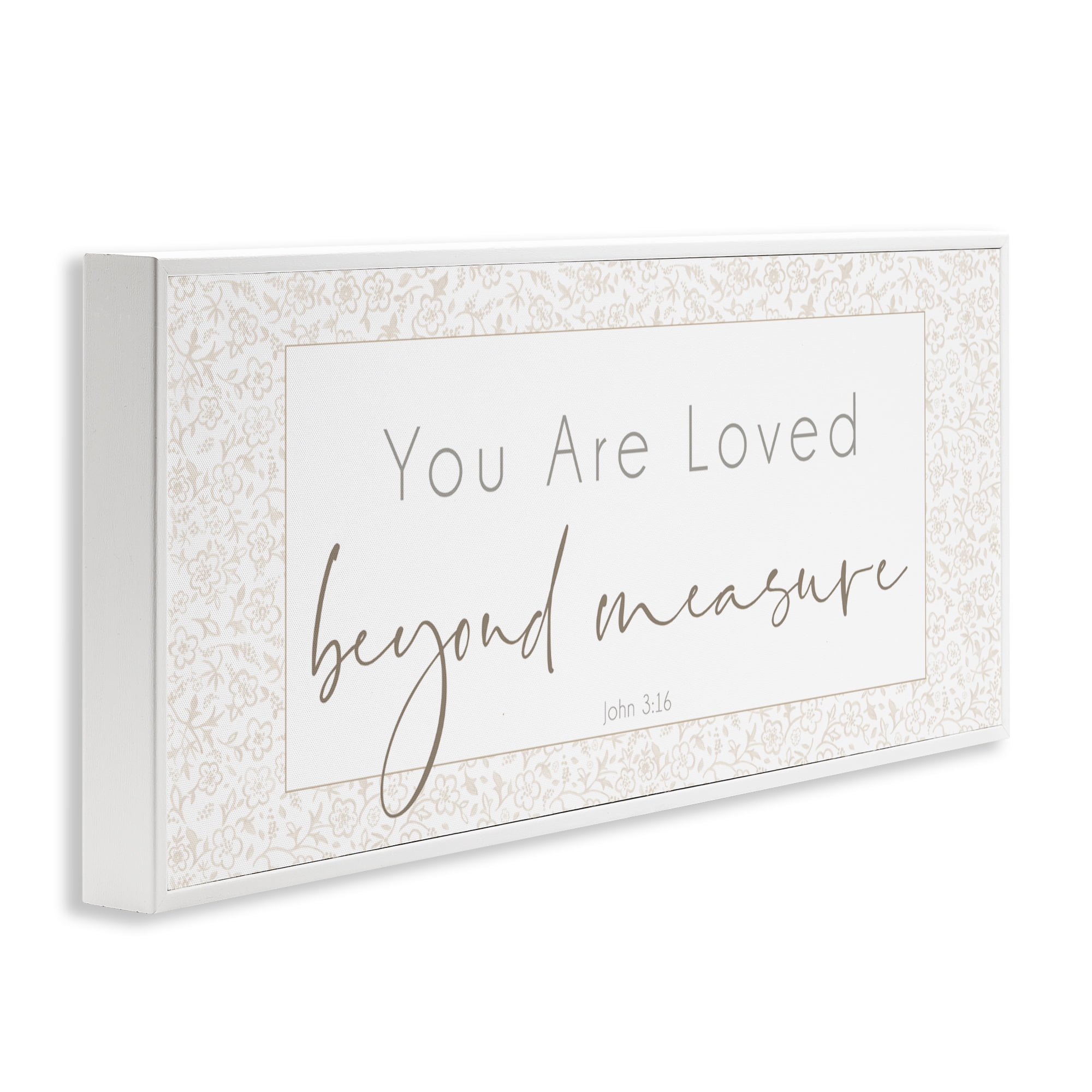 Stupell Industries Minimal Loved Beyond Measure White Framed Giclee Art, design by Janice Gaynor