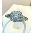 thumbnail image 2 of 2Ct Round Lab Created Diamond Channel Set Engagement Ring 14K White Gold Plated, 2 of 3