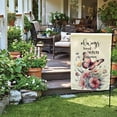 thumbnail image 4 of Butterfly Flowers Garden Flag 12.5 x 18 Inch Always Loved Never Forgotten Memorial Garden Flag Double Sided Spring Summer Yard Flags for Outdoor Seasonal Porch Lawn Decor (Purple/Green), 4 of 6