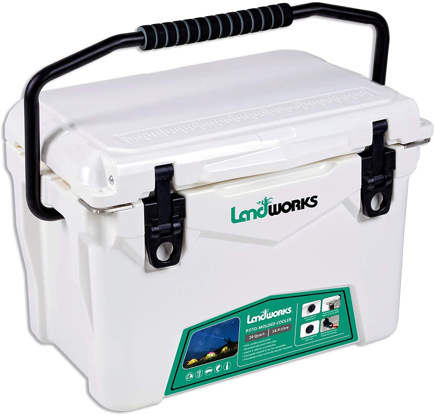 Landworks Rotomolded ENHANCED Ice Cooler 20QT Up to 10 Day Ice