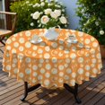 thumbnail image 4 of Baseball and Basketball Orange Pattern Round Tablecloth 70"x70", Wrinkle Resistant Wipeable Table Cover for Kitchen Dining Room Picnic Patio and Party, 4 of 6