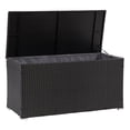 thumbnail image 1 of CorLiving Parksville Large Resin Wicker and Steel Outdoor Storage Box with Inner Liner, Black, 1 of 10