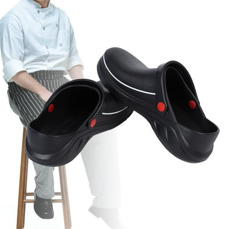 Fdit Male Chef Sandals Shoes For Kitchen Workers Super Anti Skid Shoes Black Cook Shoes 41 Cook Shoes Walmart Canada
