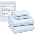 thumbnail image 6 of RUVANTI 100% Organic Cotton Sheets - King Size Sheet Set - 4 Piece Percale Weave Bedding, Crisp, Cooling & Breathable, Soft & Durable, 16" Deep Pocket, Hotel Quality Sábanas - Circle Imprint, 6 of 7