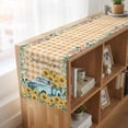 thumbnail image 6 of Table Runners 60 Inches Long Dress Scarves, Sunflowers Trucks Farmhouse Kitchen/Dining Table Runner, Small Coffee Tablerunners, Spring Farmhouse Eucalyptus Orange Plaid 13x60 Inch, 6 of 9