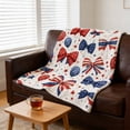 thumbnail image 6 of AuroraX Fleece Throw Blanket for Couch with Designs 4th of&nbsp;July White Sofa Blanket,Bow Printed Patriotic 50x60 inch Independence Day Home Decor, 6 of 7