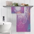 thumbnail image 5 of Stylish Colorful Floral Pattern Towels Highly Absorbent Cotton Towels 2 Pack, Premium Spa & Hotel Quality Quick Dry Towel Set,54" x 27", 5 of 7