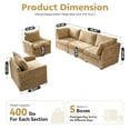 thumbnail image 3 of Vcatnet 98" Modular Sectional Sofa Couch Corduroy Cloud Couch Oversized Modern Minimalist Couch with Swivel Accent Chairs for Living Room, 5 Seat, Beige, 3 of 11