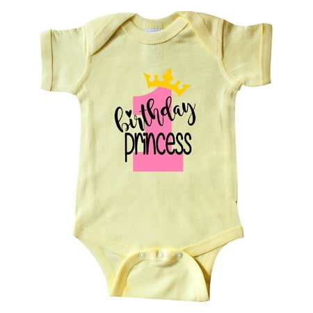 

Inktastic 1st Birthday Princess with Crown Gift Baby Boy or Baby Girl Bodysuit