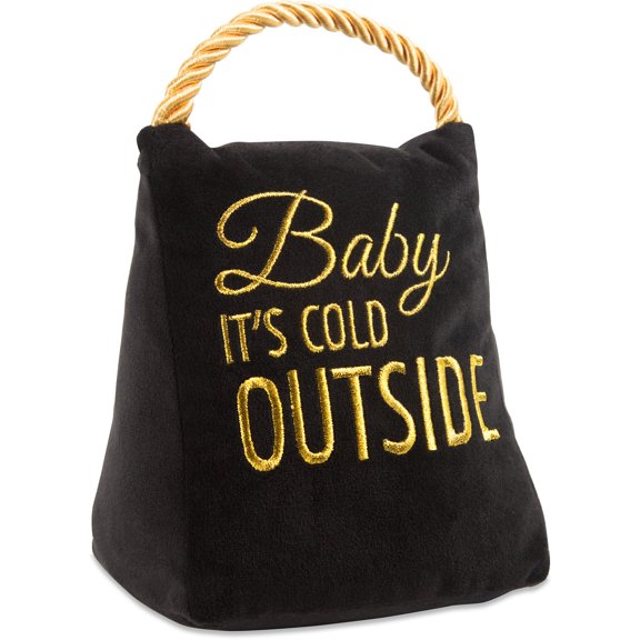 Pavilion Gift Company Pavilion-Baby It's Cold Outside-Black Velvet 6 Inch Tall-2 Pounds Door Stopper, 6"