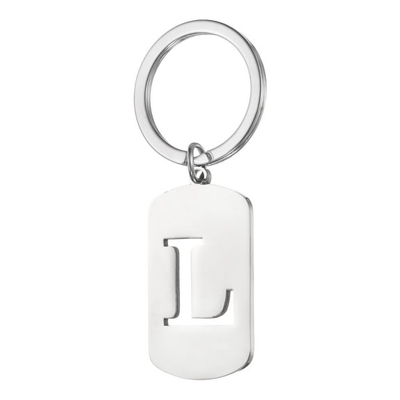 Uxcell Initial Letter Key Chain, A-Z KeyChain DIY Pendant Key Ring for Keys Purse Party Gifts, Silver (Letter L)