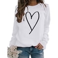 thumbnail image 2 of Clearance! Yajing Oversized Sweatshirt for Women Sweatshirt for Women Valentine's Day Crewneck Pullover Shirts Heart Sweatshirts Graphic Lover Gift Mother’S Day M White, 2 of 4