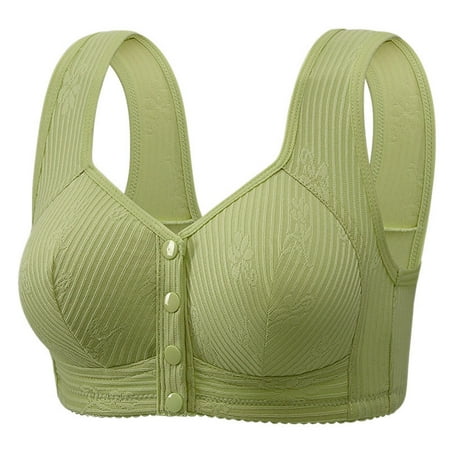 Ousvtion Daisy Bras for Older Women Full Coverage Front Closure Bralettes Push Up Bra No Underwire Brassiere Hide Back Fat Bralette Clearance Deals  Green 36