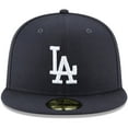 thumbnail image 2 of Men's New Era Navy Los Angeles Dodgers White Logo 59FIFTY Fitted Hat, 2 of 5