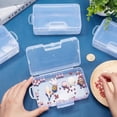 thumbnail image 3 of 4 Pack 5.5x3.35x1.5 Large Clear Plastic Box Container Clear Storage Organizer with Hinged Lid for Small Craft Accessories Office Supplies Clips, 3 of 8