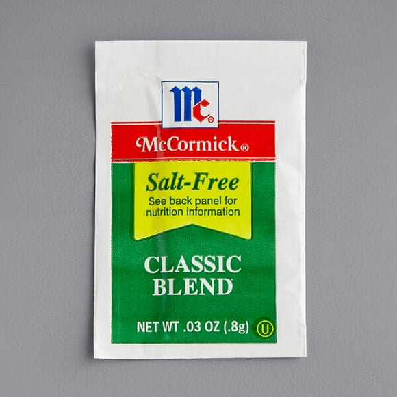 McCormick Salt-Free Classic Seasoning Blend 0.8 Gram Packet - 300/Case
