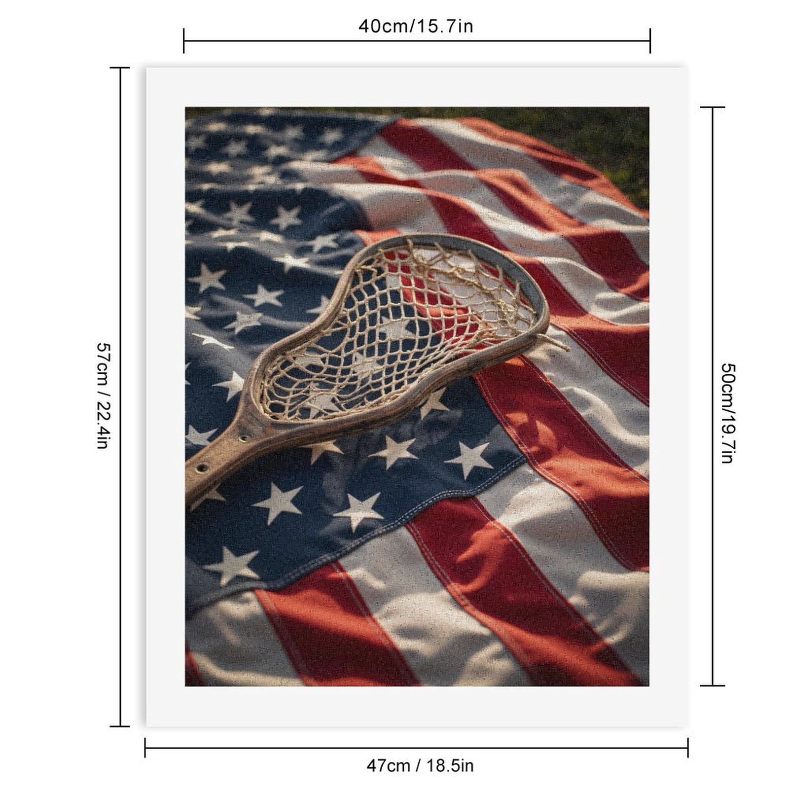 Paint by Numbers Kit for Adults, Lacrosse Patriotic Sports Art Paint by Numbers, Easy Paint by Numbers Kit for Adults Beginner, DIY Adult Paint by Number Kits on Canvas, Home Decor