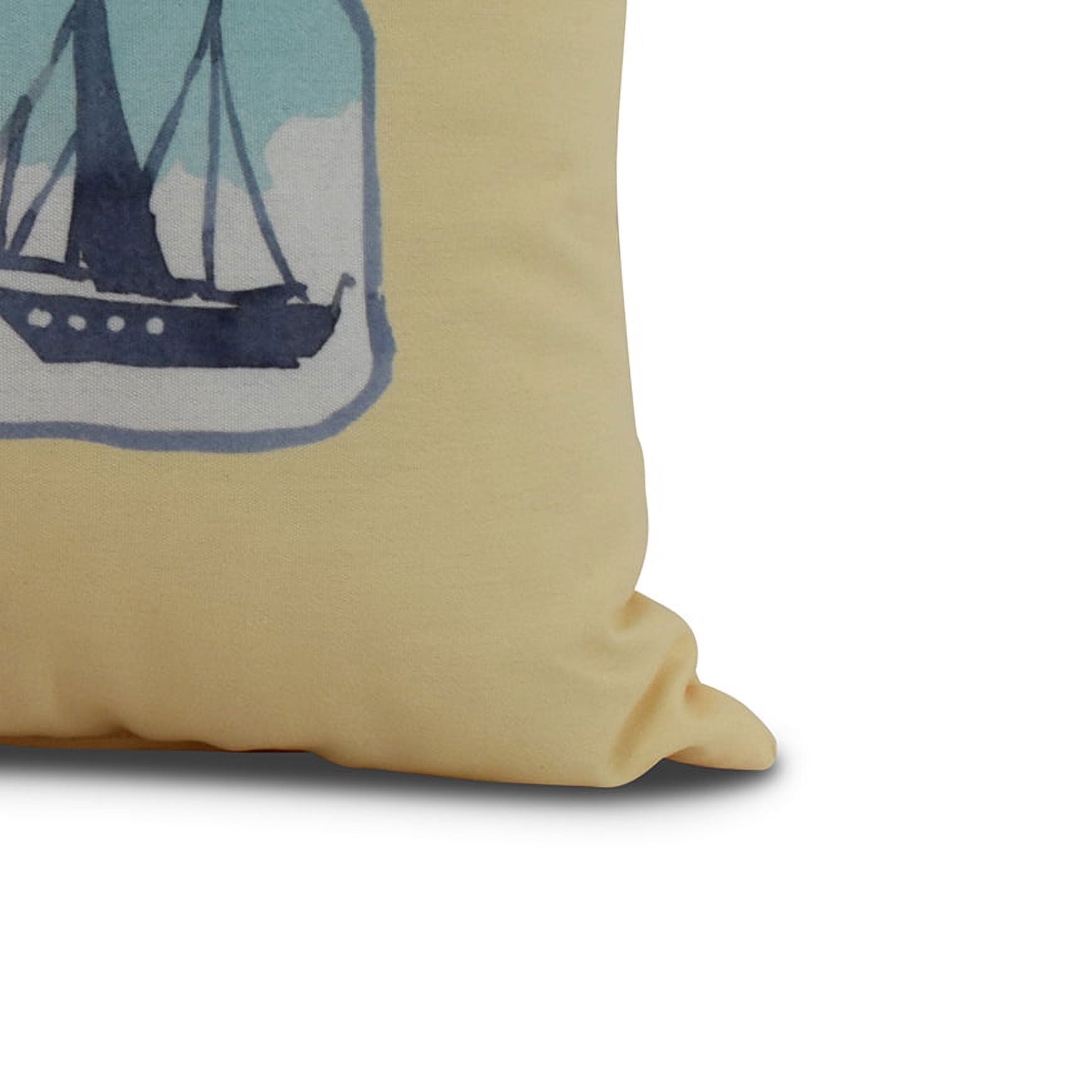Simply Daisy, 18" x 18" Sea Tools, Geometric Print Outdoor Pillow, Yellow