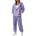 thumbnail image 2 of BILIKEYU Women's Two Piece Casual Jogger Sweatsuit, Womens Tops, Sweatsuits For Women, Long Sleeve Shirts For Women, 2 of 6