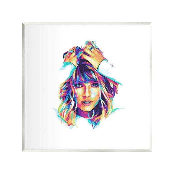 Stupell Industries Bold Taylor on White Abstract Painting Unframed Art Print Wall Art, 12 x 12