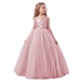 thumbnail image 2 of ATOGUTA Dresses for Girls Tulle Dress Long A Line Wedding Pageant Dresses Princess Birthday Party Ball Gown Size 9-15. Pink, 2 of 5