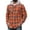 Orange, variant on Flannel Shirt for Men Button Up Hood Plaid Print Shirt Casual Cotton Long Sleeve Fall Shirt with Pockets L