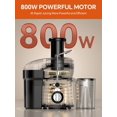 thumbnail image 2 of Juicer Machine, Centrifugal Extractor, Max Power 800W, 3" Wide Feed Chute for Fruit Vegetable, Juice Maker with 3-Speed Setting, High Yield, Easy to Clean, Stainless Steel, BPA Free, 2 of 5